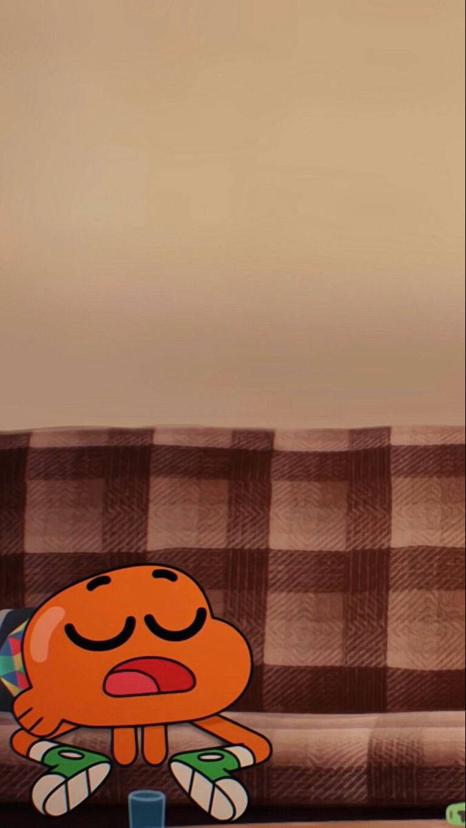 Gumball Darwin Sitting Aesthetic Wallpaper