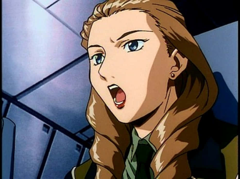 Gundam Wing's Sally Po In Battlefield Action Wallpaper