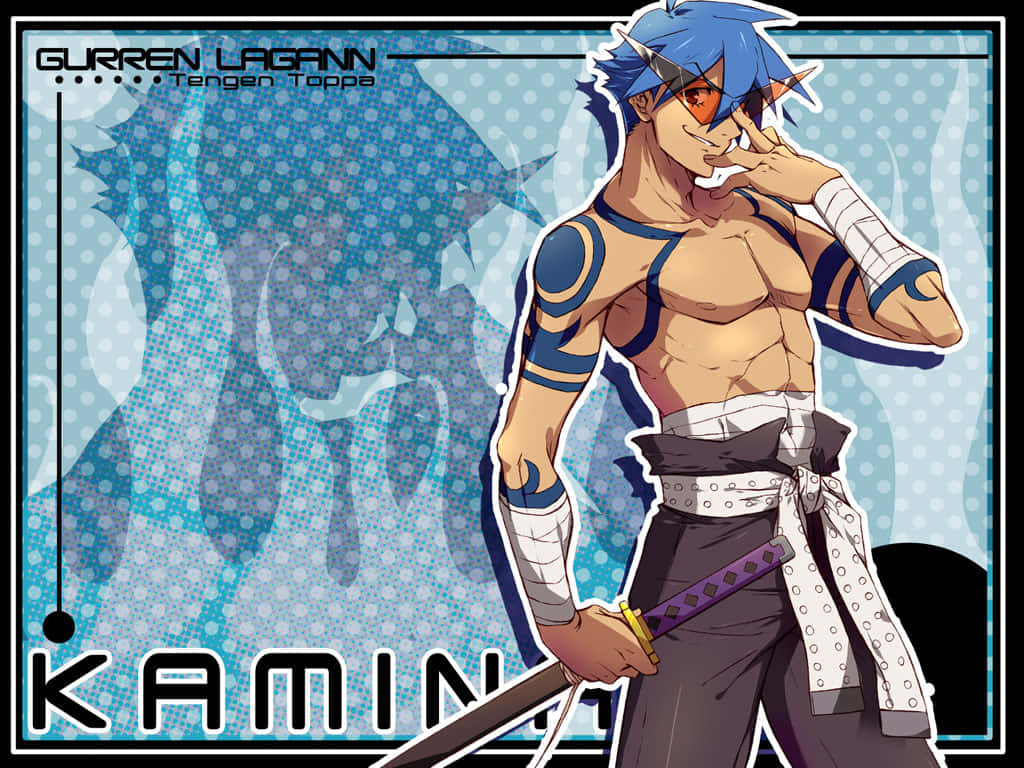 Gurren Lagann's Kamina Striking A Heroic Pose In An Epic Setting Wallpaper