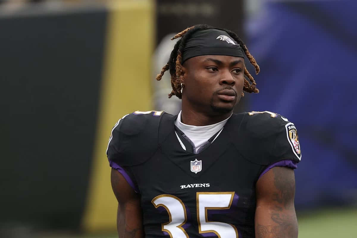 Gus Edwards Baltimore Ravens Portrait Wallpaper