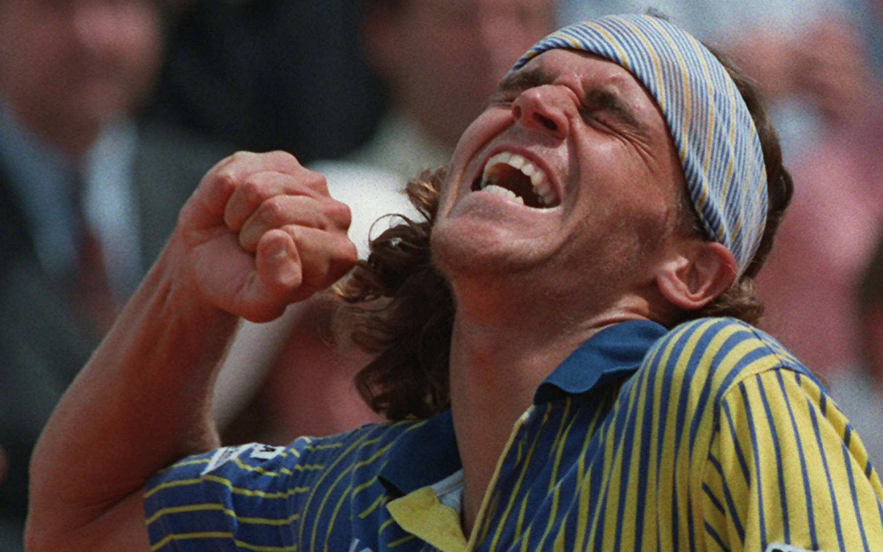 Gustavo Kuerten Celebrates With A Powerful Fist Pump Wallpaper