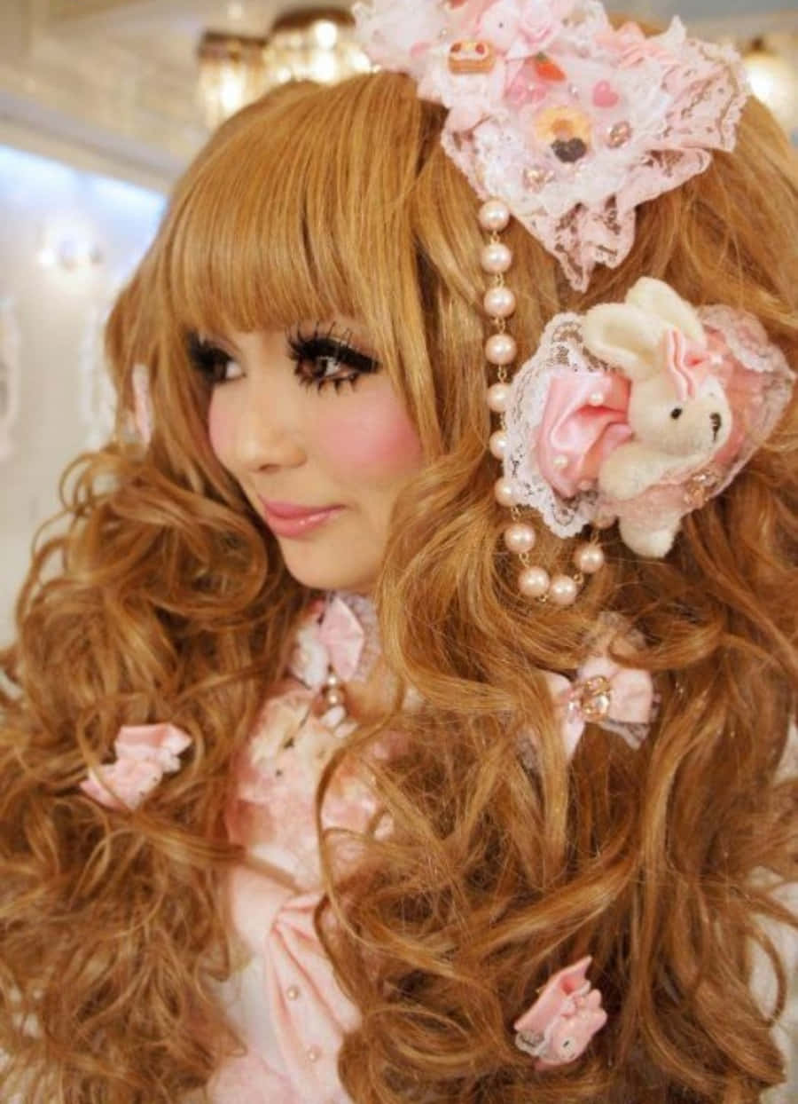 Gyaru Fashionista In Tokyo Streets Wallpaper