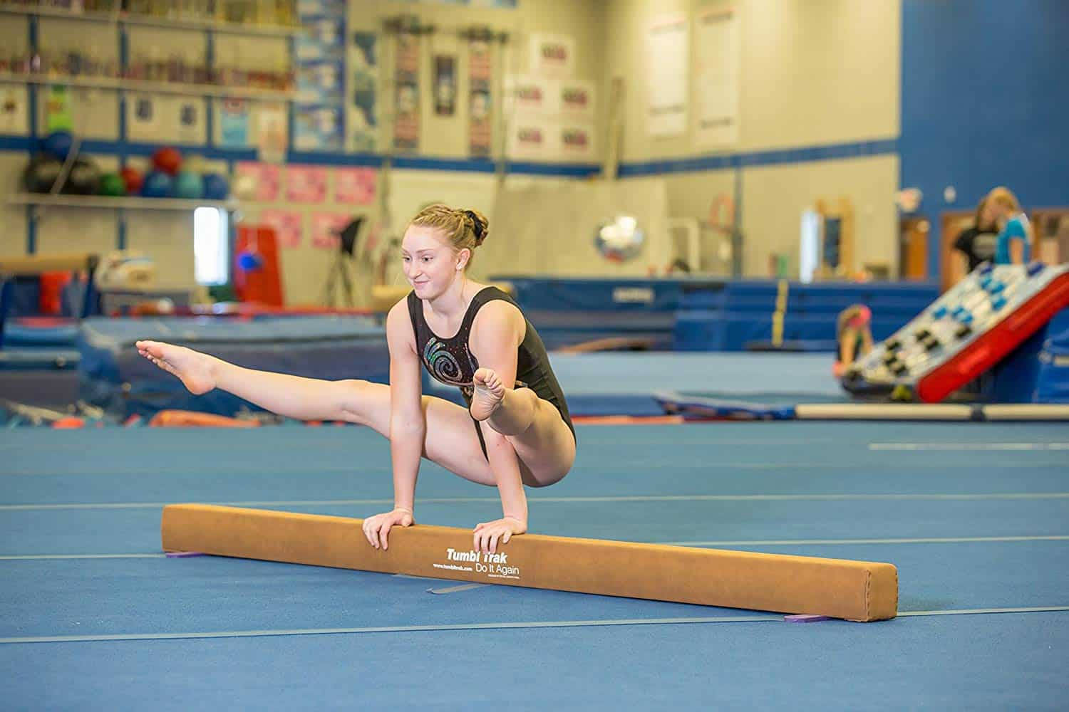 Gymnastics Straddle Press On Balance Beam Wallpaper