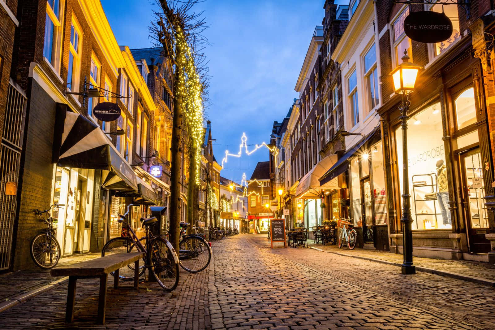 Haarlem Netherlands Twilight Cityscape Wallpaper