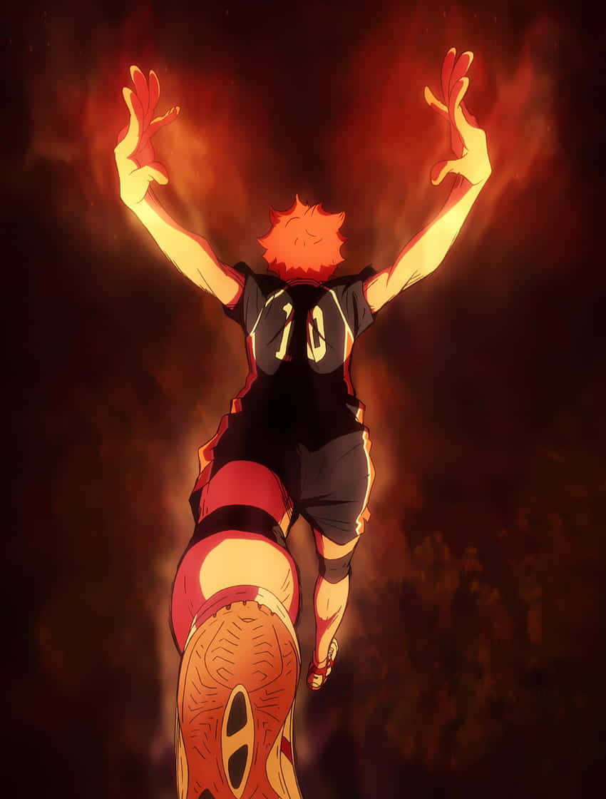 Haikyuu Anime Shoyo Hinata Flying Wallpaper