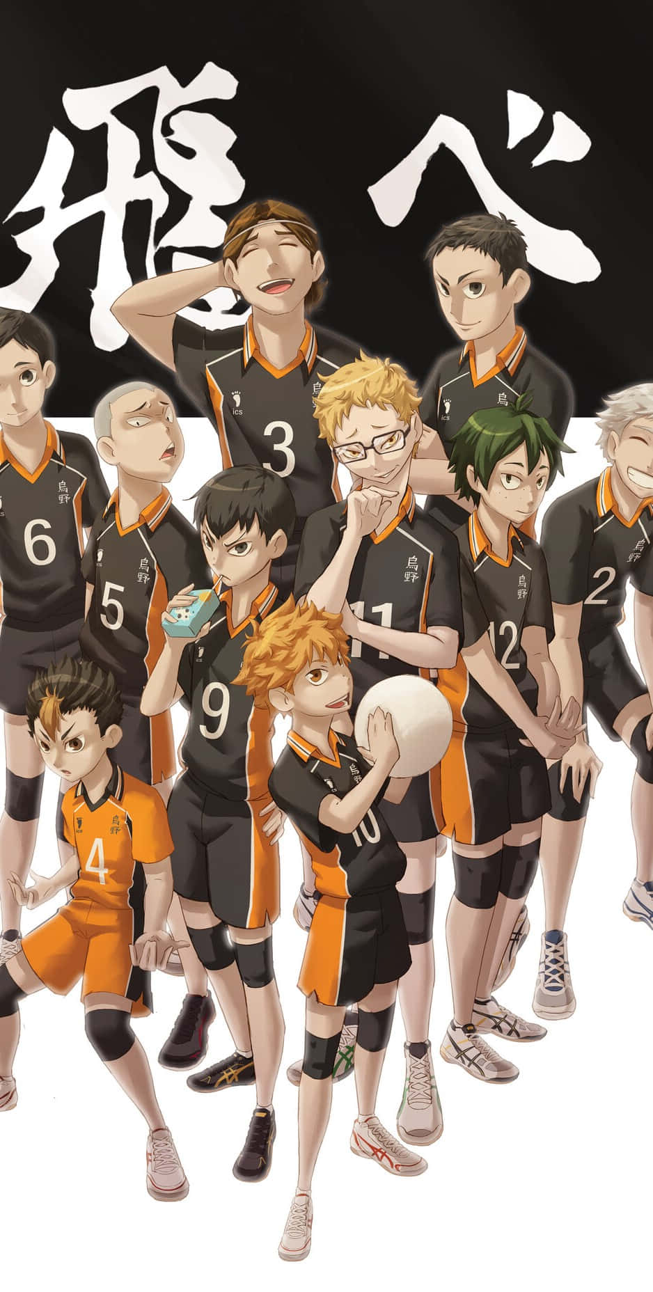 Haikyuu Team Karasuno Group Pose Wallpaper