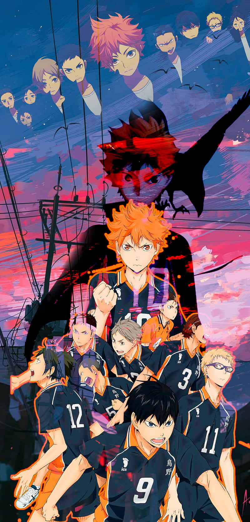 Haikyuu Team Sunset Challenge Wallpaper