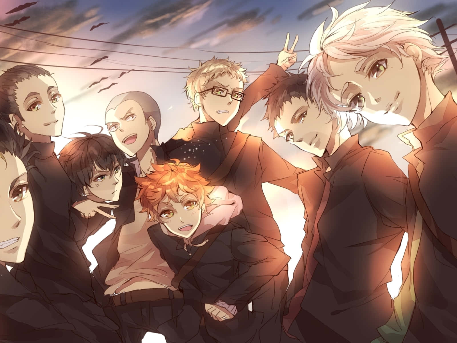 Haikyuu Team Sunset Gathering Wallpaper