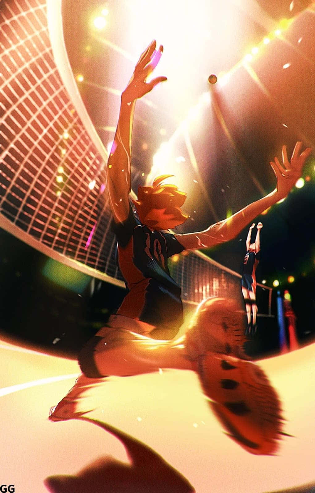 Haikyuu Volleyball Spike Action Wallpaper