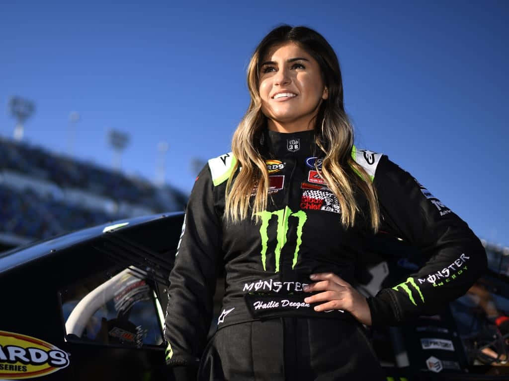 Hailie Deegan Racing Driver Portrait Wallpaper