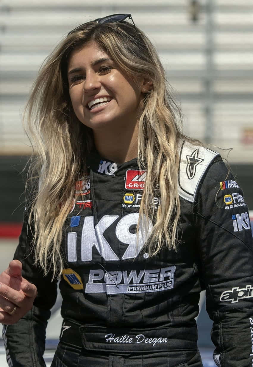 Hailie Deegan Racing Driver Smile Wallpaper