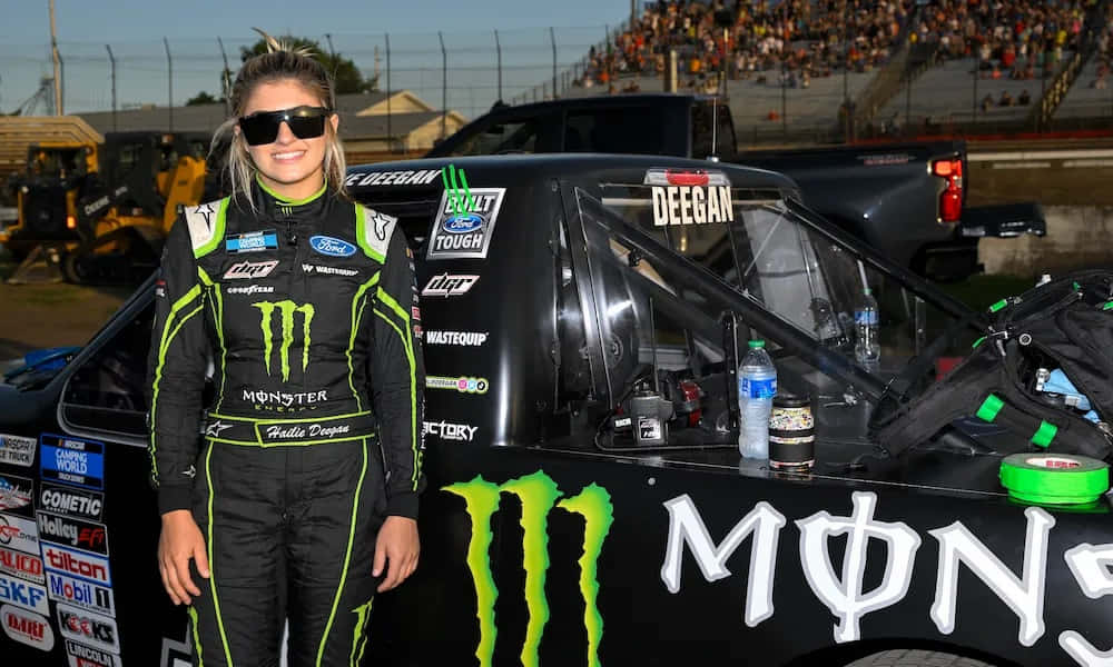 Hailie Deegan Racing Portrait Wallpaper