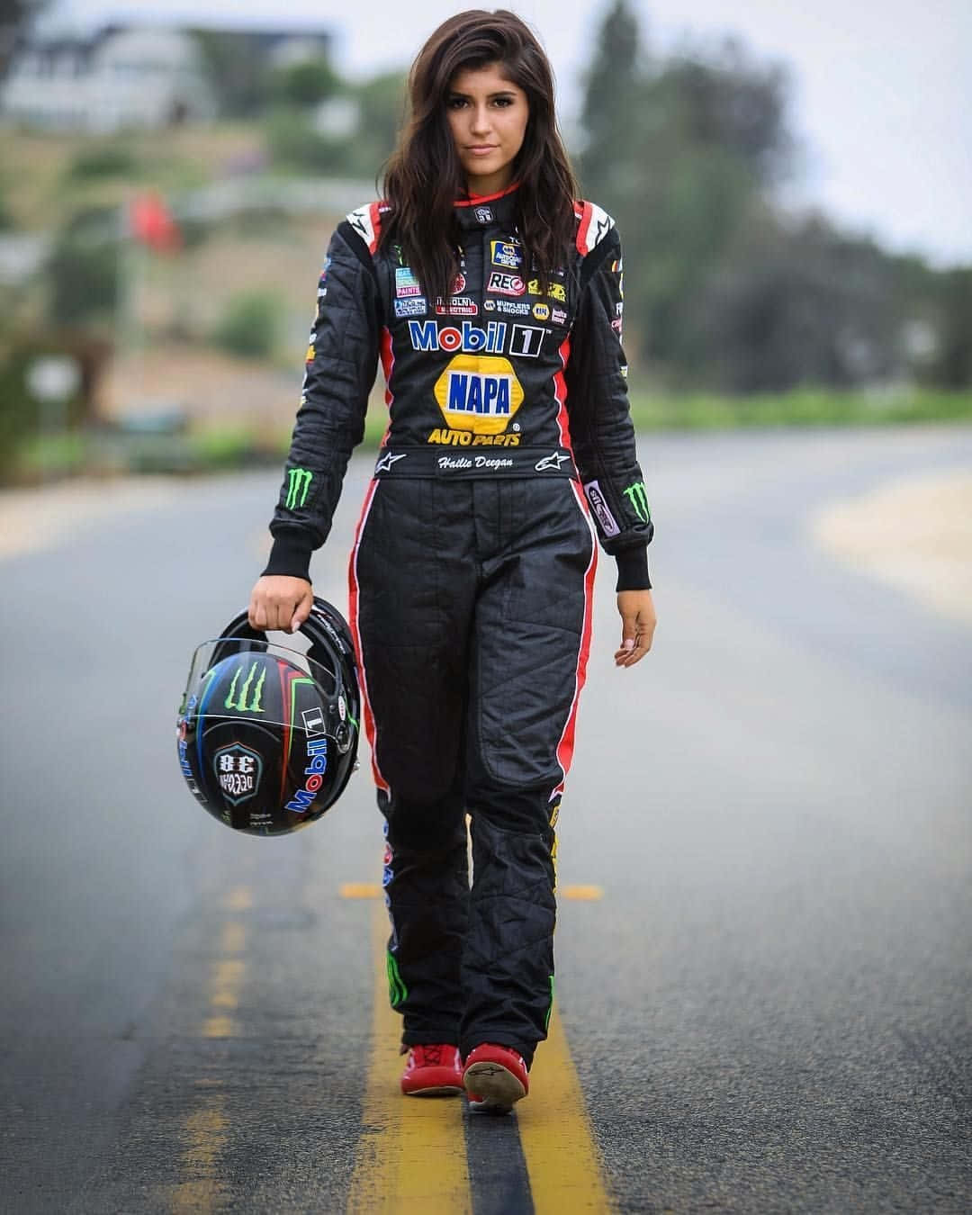 Hailie Deegan Racing Suit Wallpaper