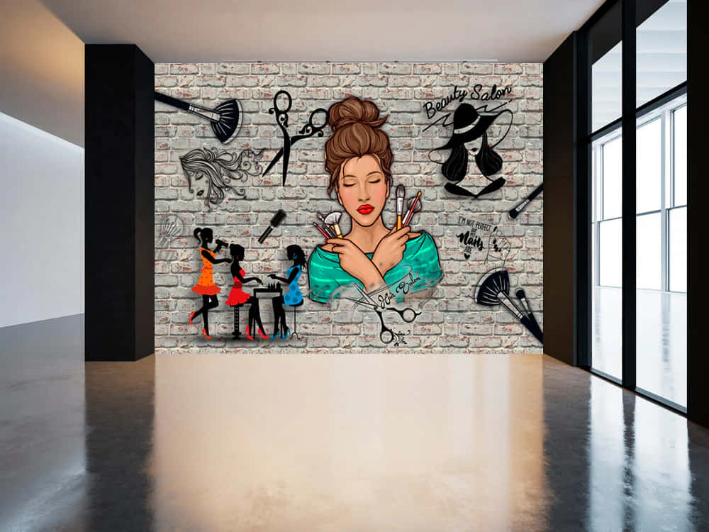 Hair Salon Artistic Wall Mural Wallpaper