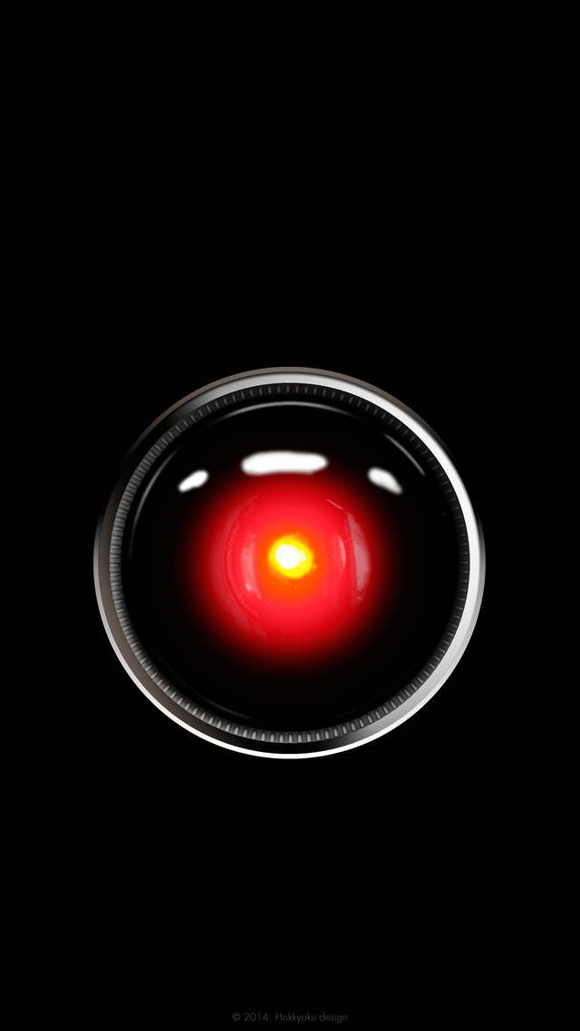 Hal 9000 Minimalist Black Wallpaper