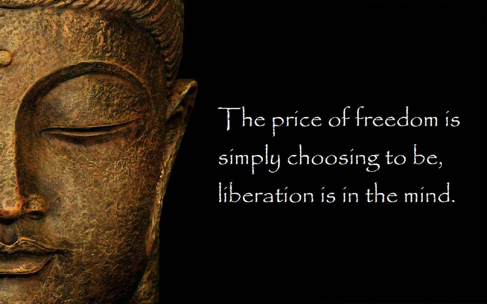 Half-face Buddha Desktop With Quote Wallpaper