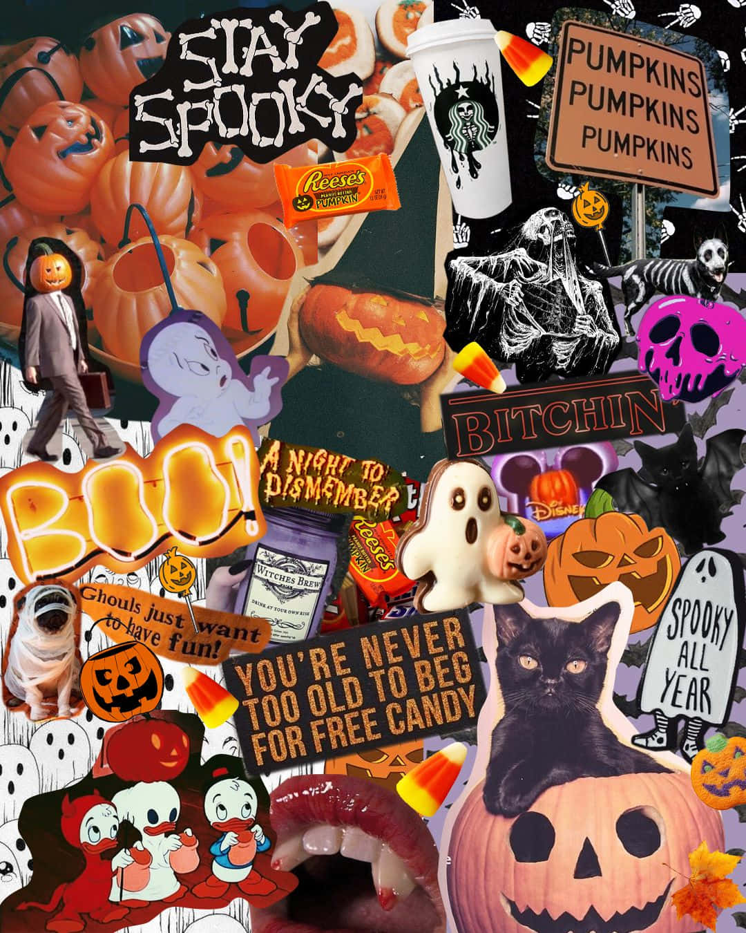 Halloween Collage Aesthetic.jpg Wallpaper