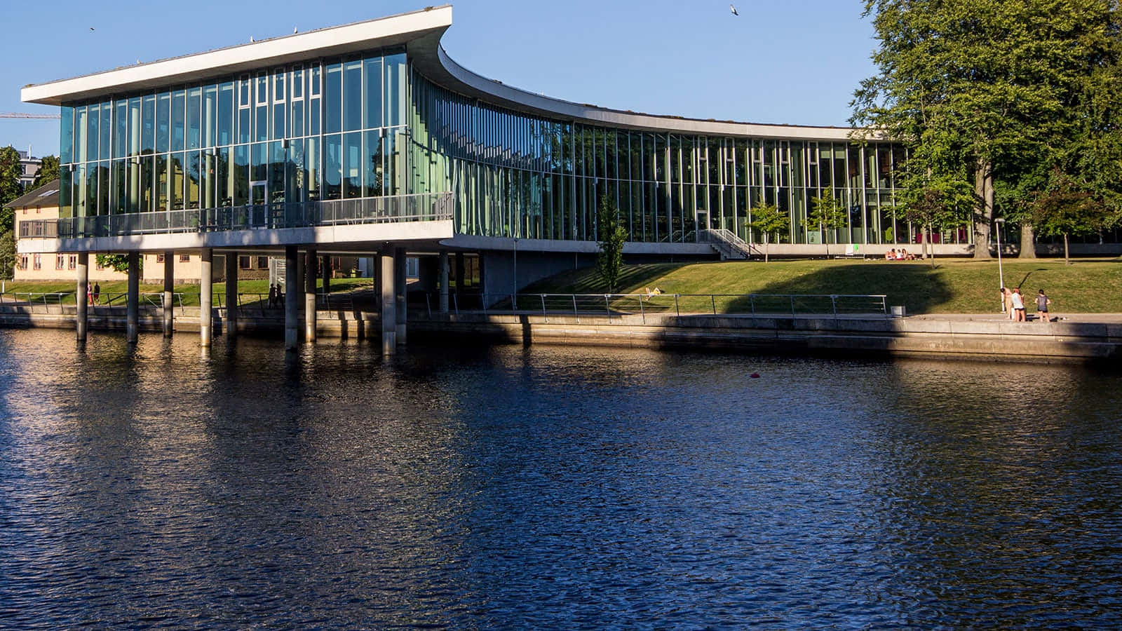 Halmstad Library Waterfront Architecture Wallpaper