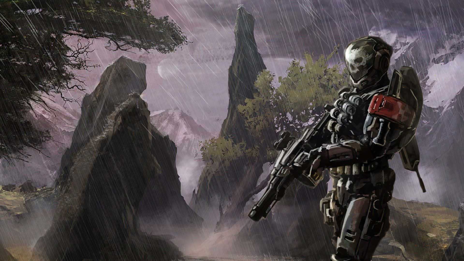 Halo Emile: Spartan Warrior In Action Wallpaper