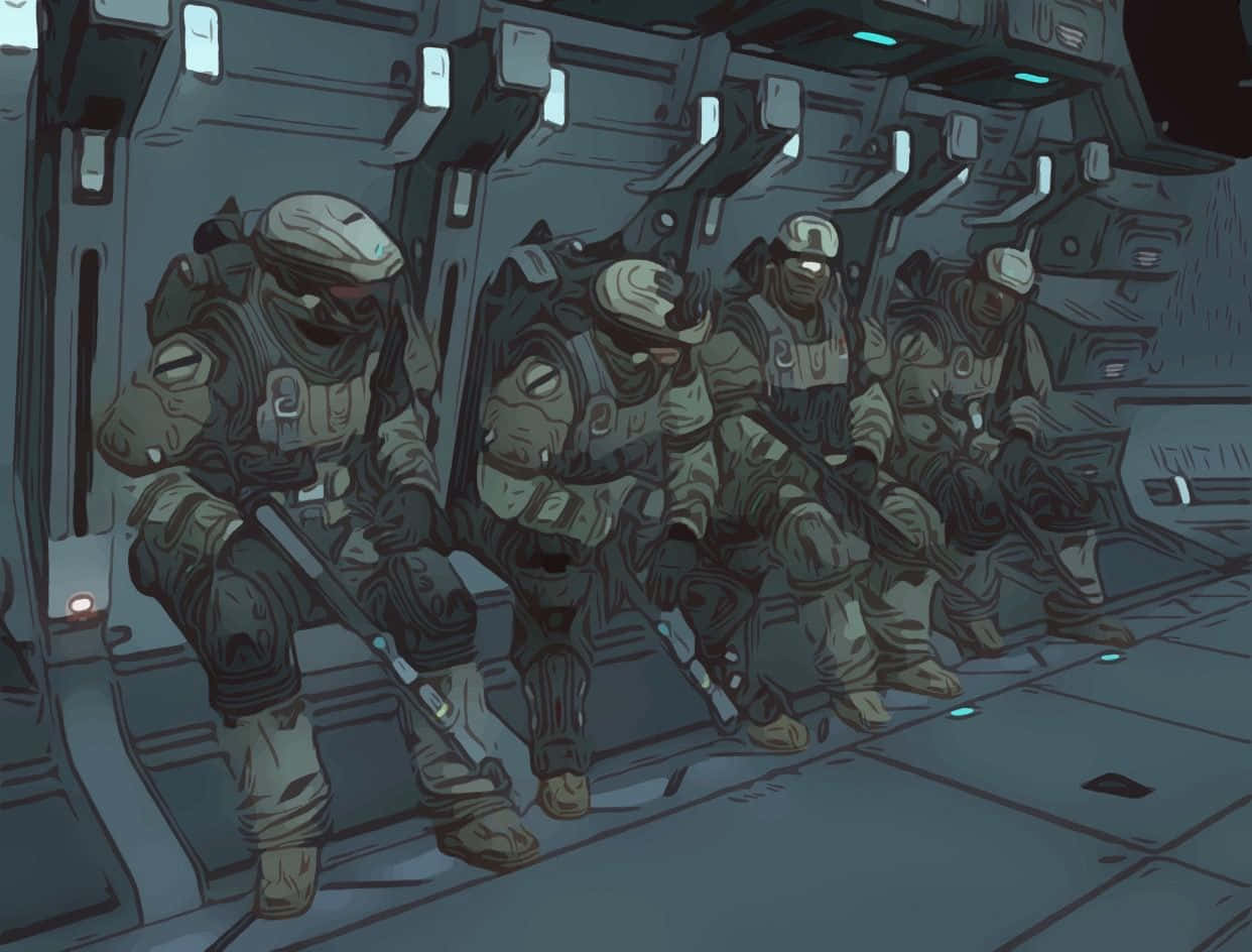 Halo Unsc Forces In Battle Wallpaper