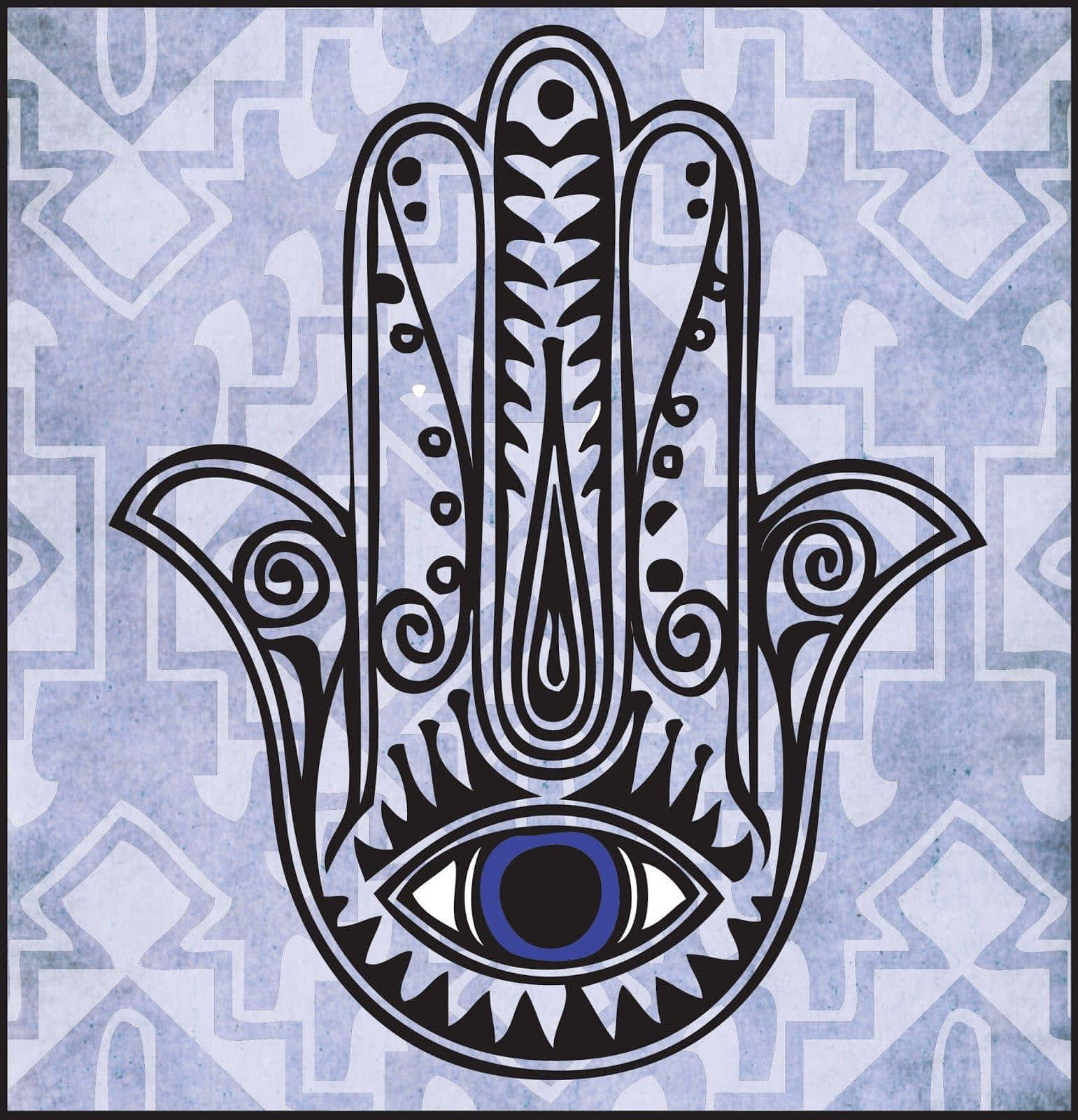 Hamsa Hand With Intricate Design Wallpaper