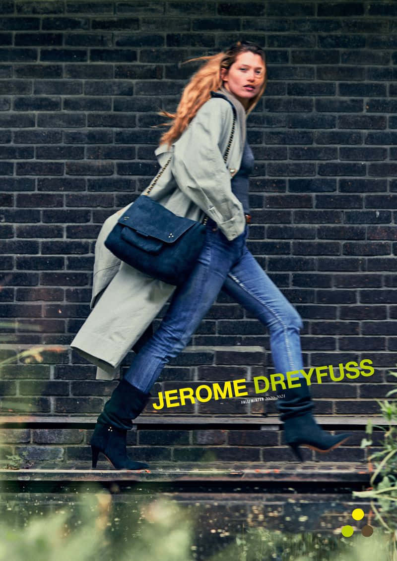 Hana Jirickova Showcasing Jérôme Dreyfuss Bag Wallpaper