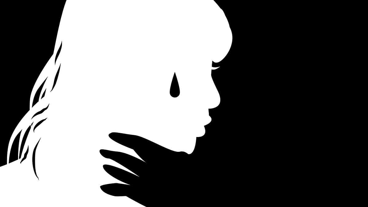 Hand Choking A Woman Silhouette Wallpaper