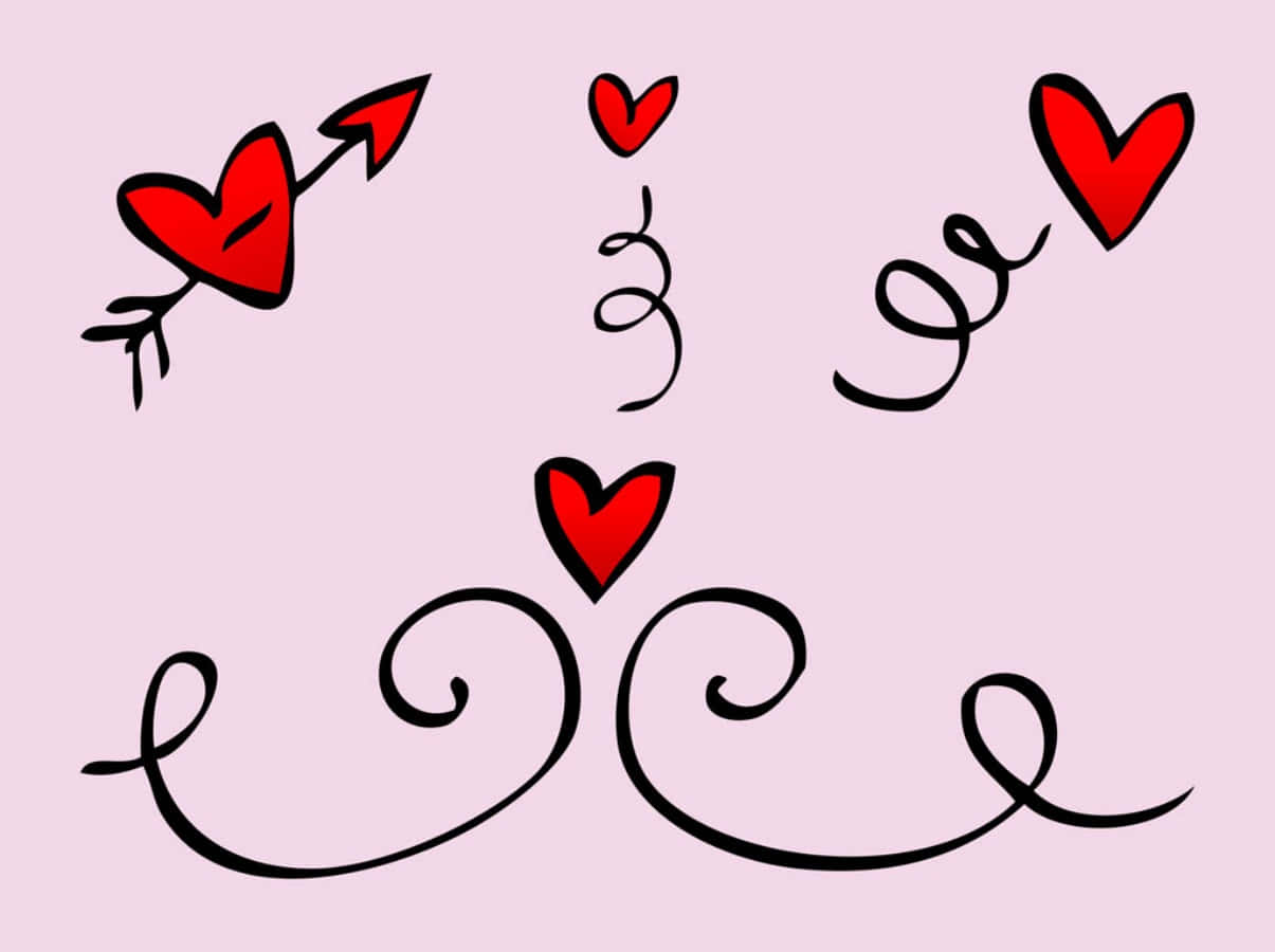 Hand-drawn Heart Doodle Art Wallpaper