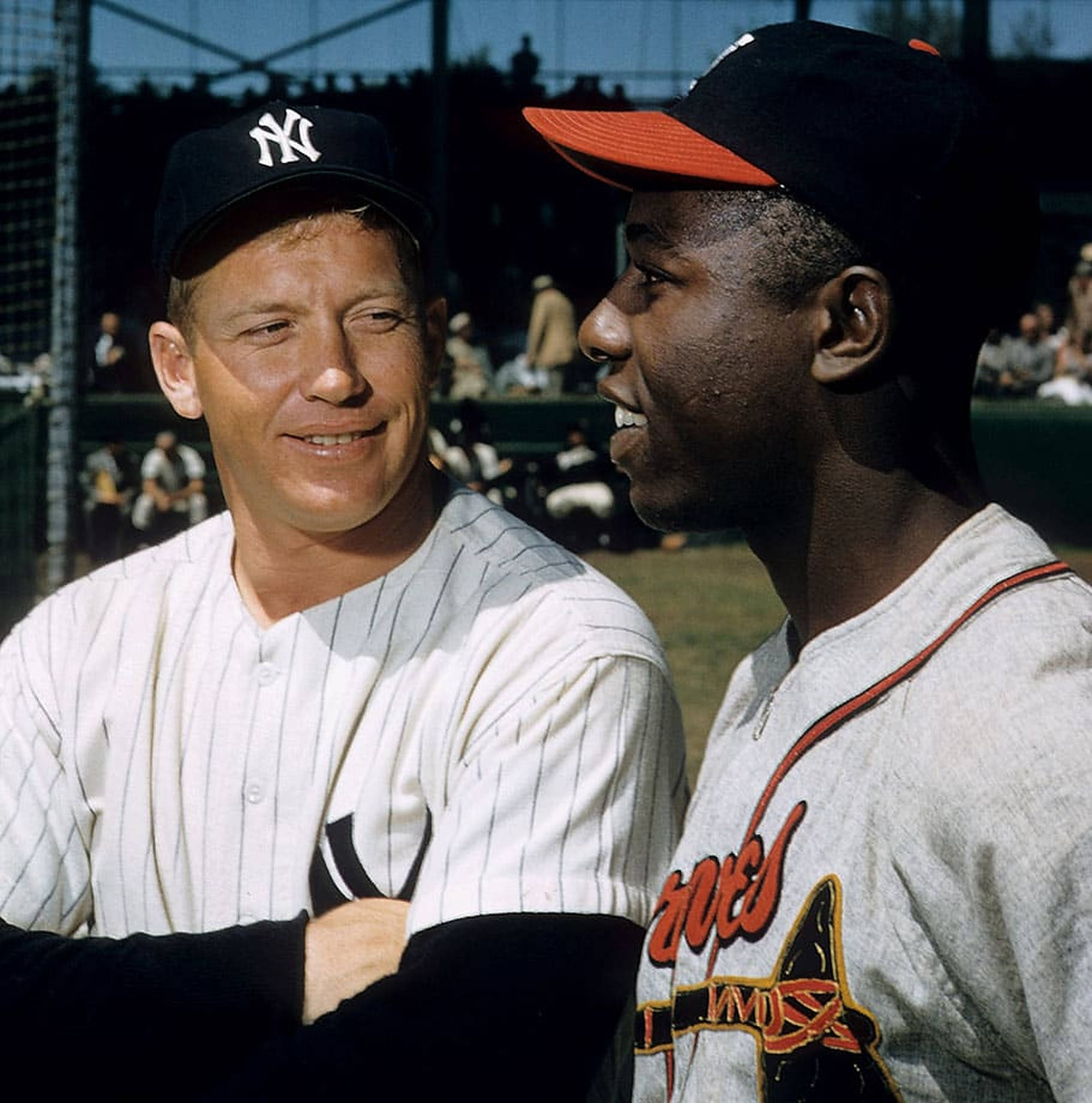 Hank Aaron With Mickey Mantle Wallpaper