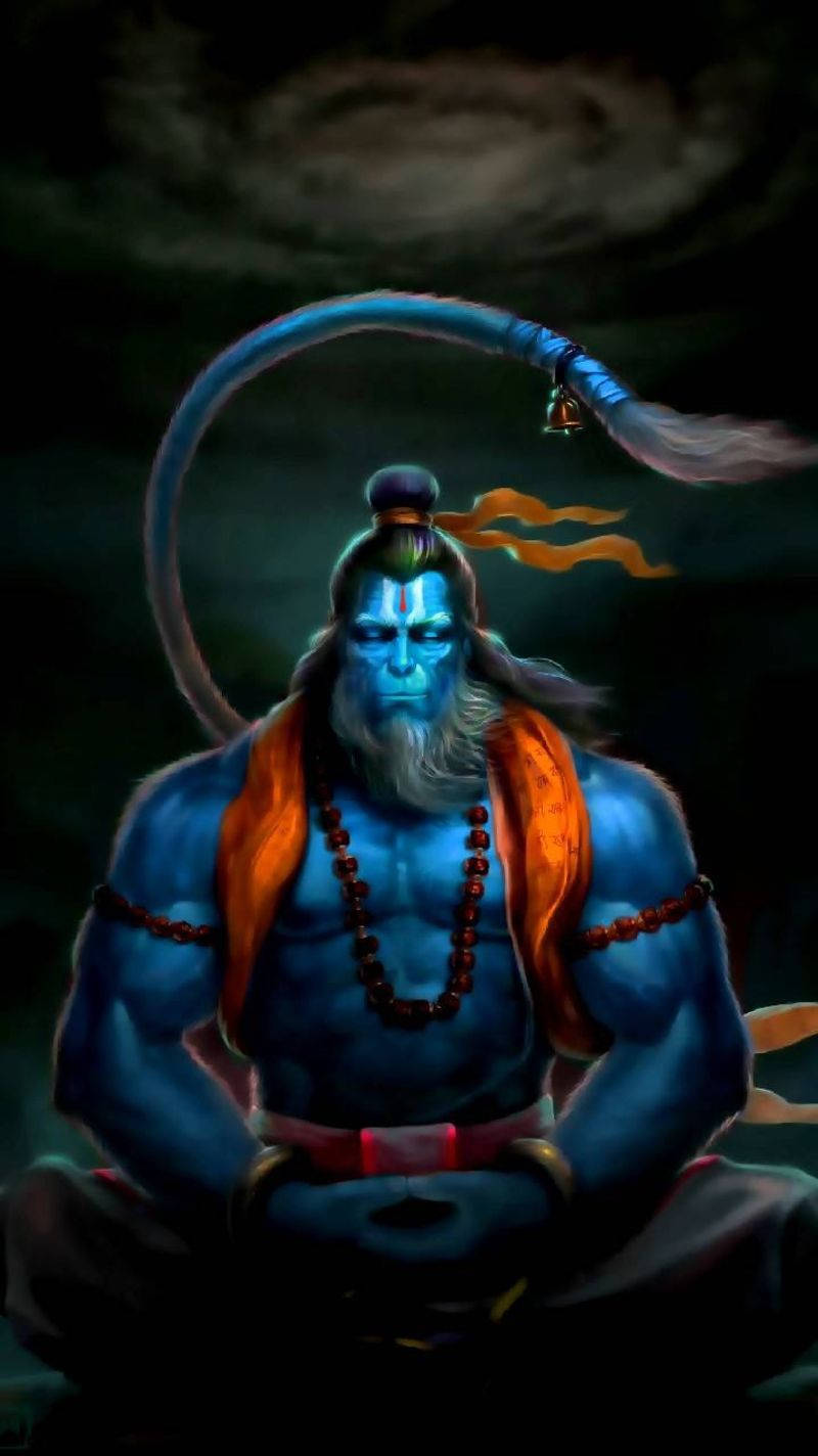 Hanuman Ji Hd Dark Scene Wallpaper