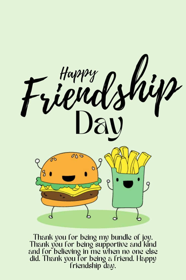 Happy Friendship Day Cheerful Food Characters Wallpaper