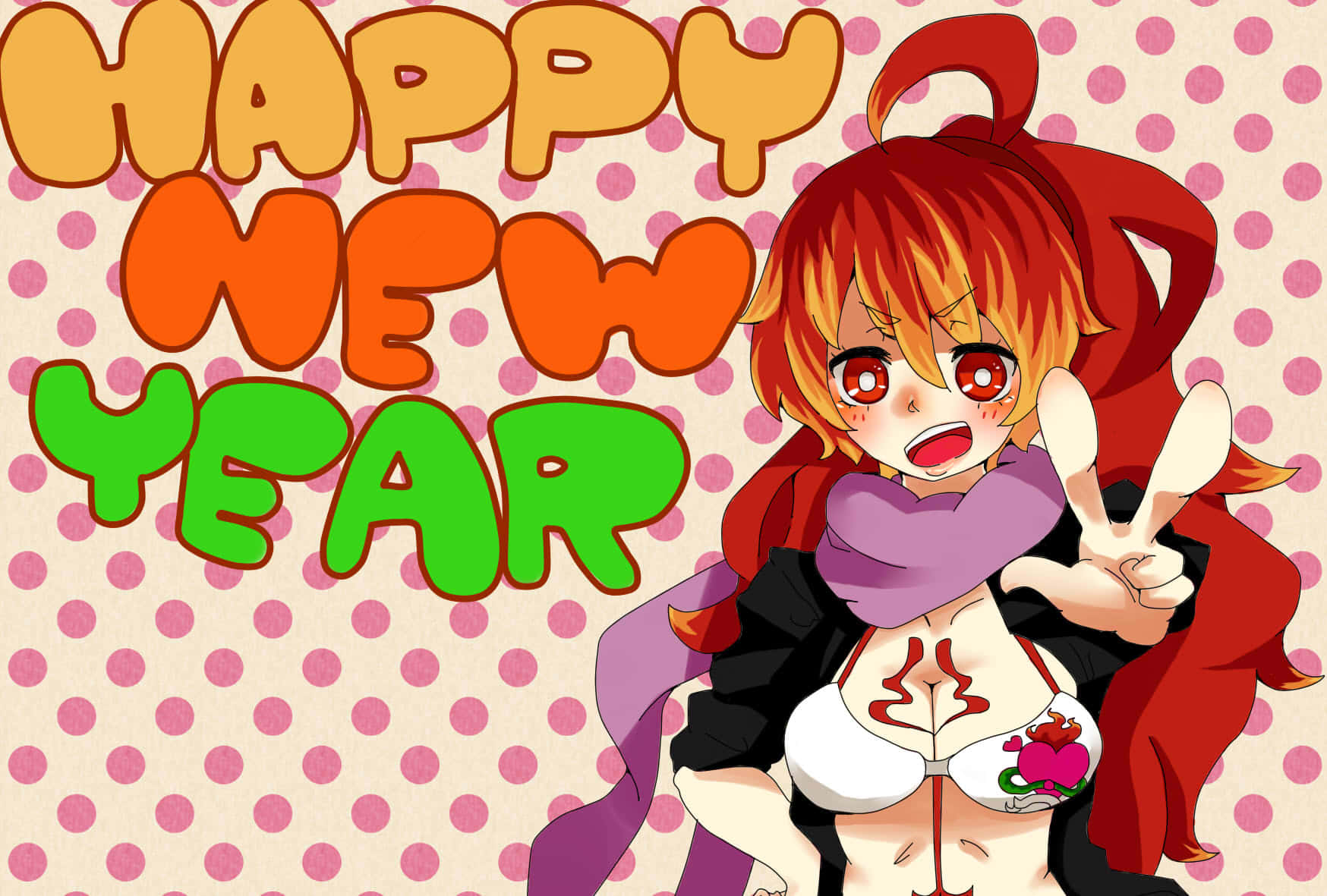 Happy New Year Anime Celebration Wallpaper