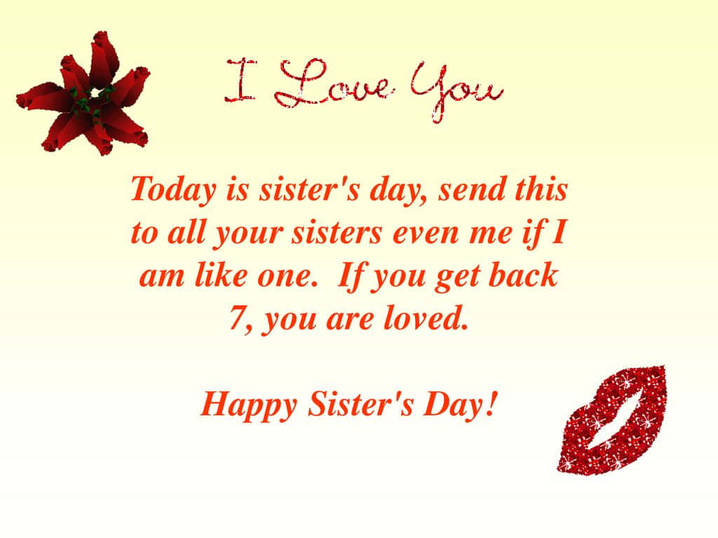 Happy Sisters Day Love Note Wallpaper