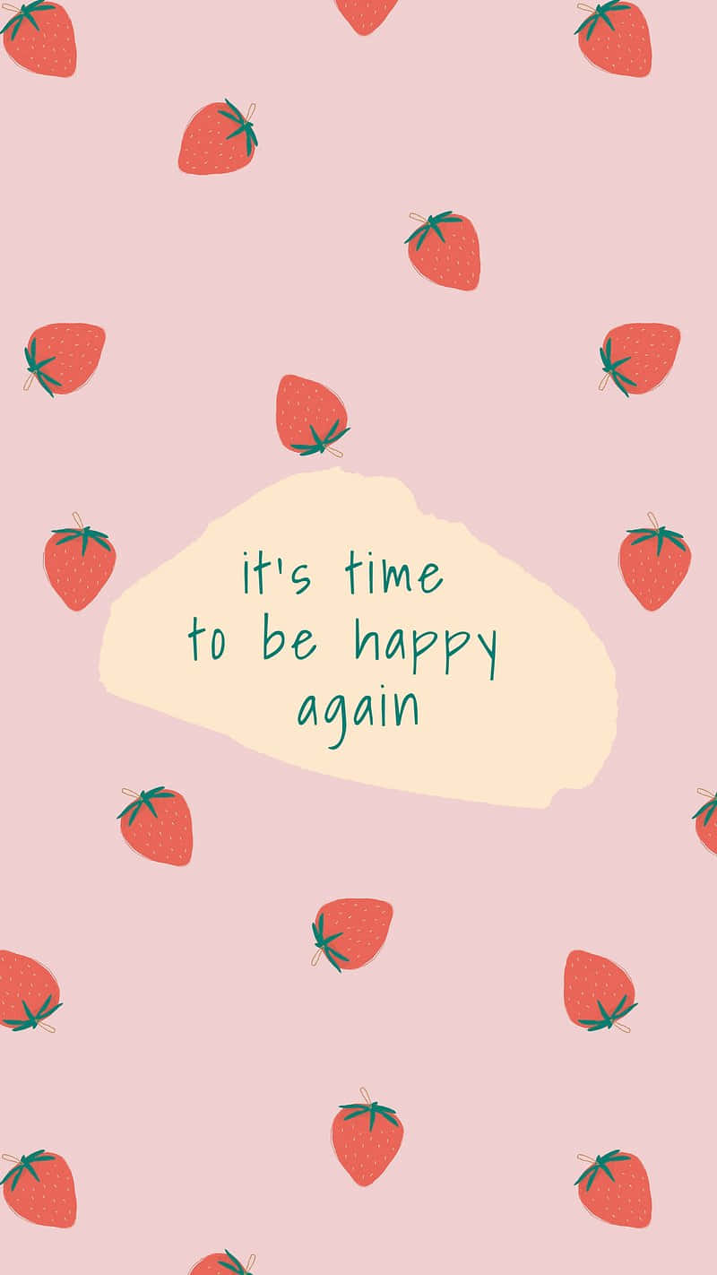 Happy Strawberry Aesthetic Wallpaper Wallpaper