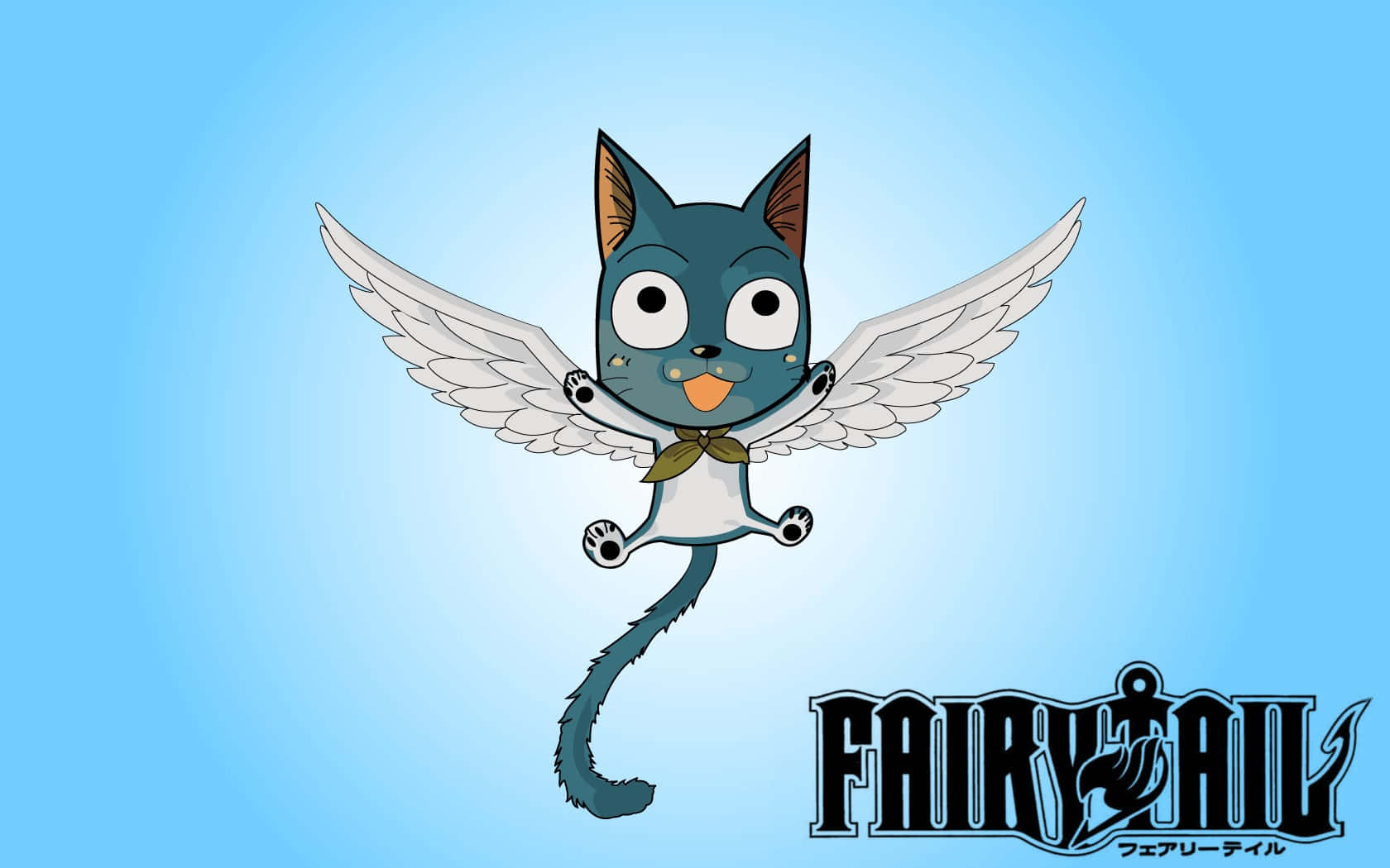 Happy: The Flying Blue Cat From Fairy Tail Wallpaper