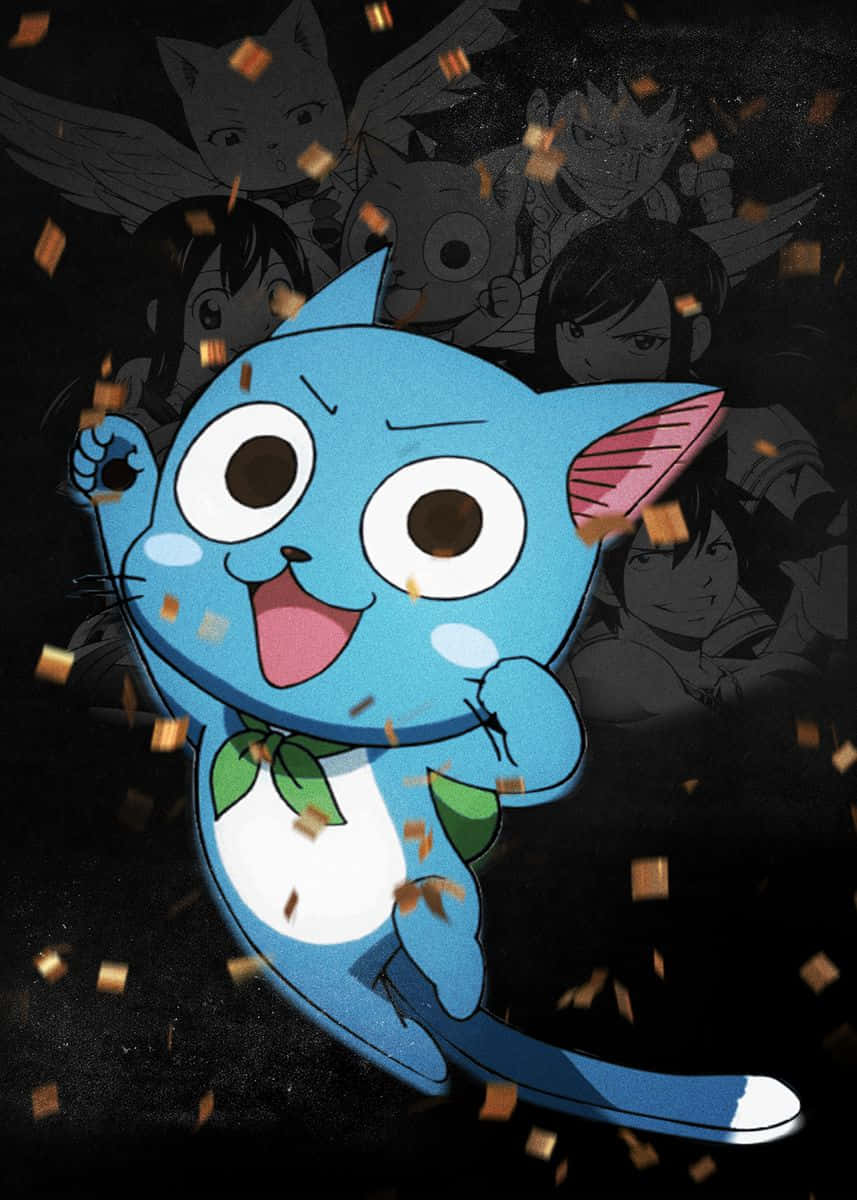 Happy, The Lovable Blue Cat From Fairy Tail Wallpaper