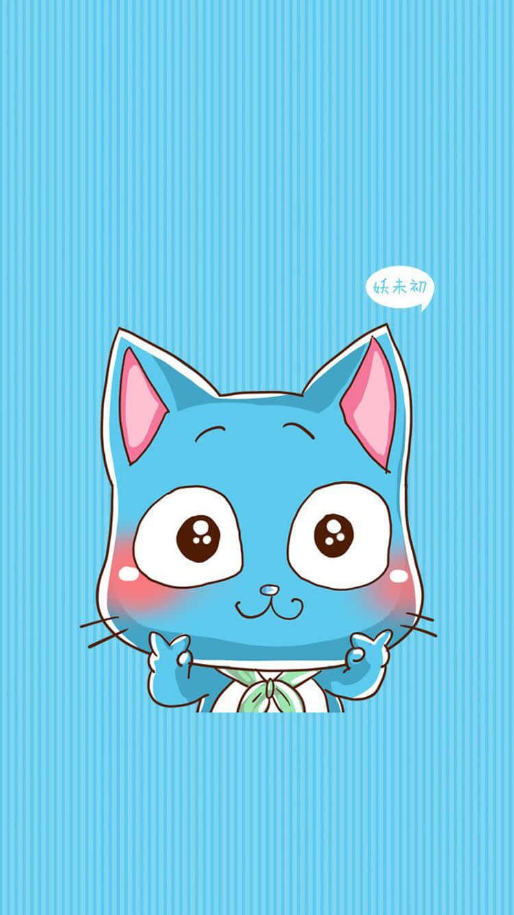 Happy, The Lovable Blue-winged Cat From Fairy Tail Wallpaper