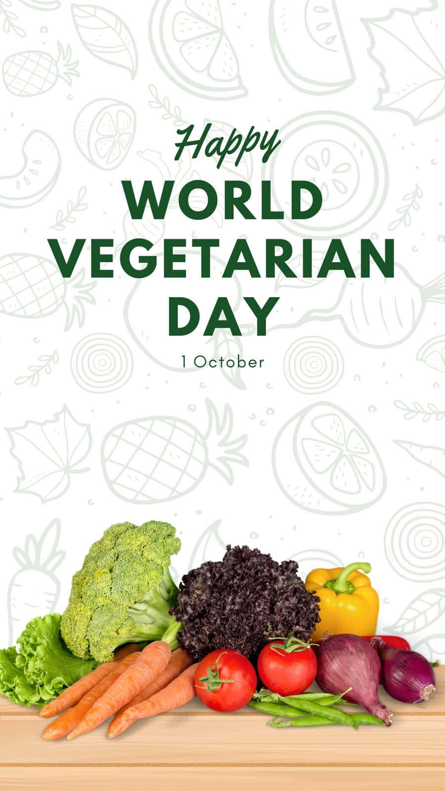 Happy World Vegetarian Day Poster Wallpaper