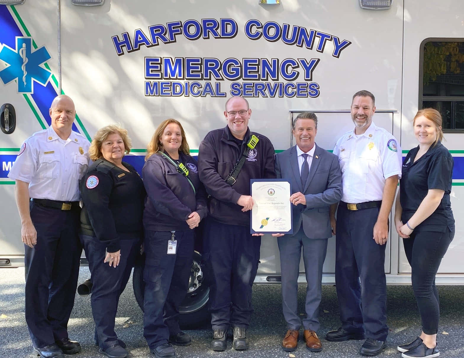 Harford County E M S Teamwith Certificate Wallpaper