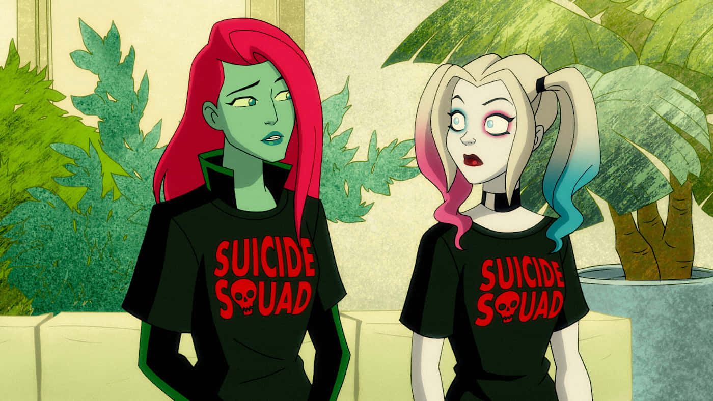 Harley Quinn And Poison Ivy: A Villainous Duo Wallpaper