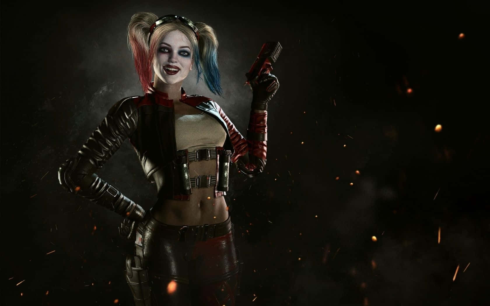 Harley Quinn Injustice 2 Black Background Wallpaper