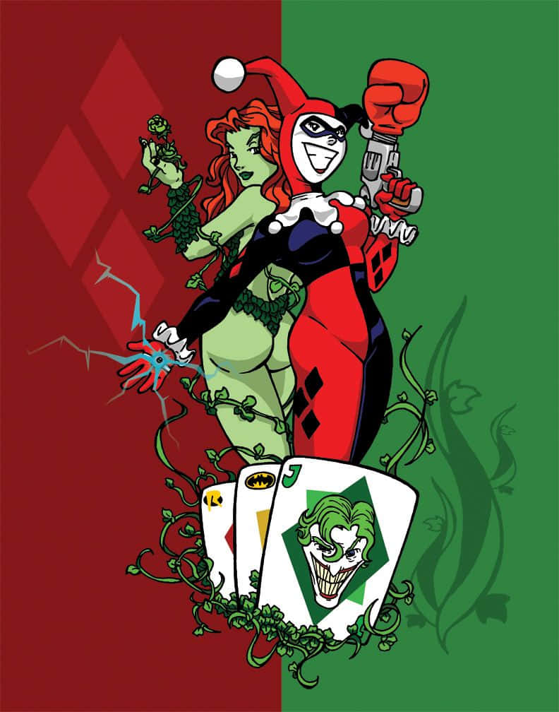 Harley Quinn Poison Ivy Comic Art Wallpaper