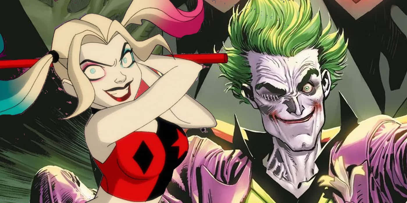 Harley Quinnand Joker Dynamic Duo Cartoon Wallpaper