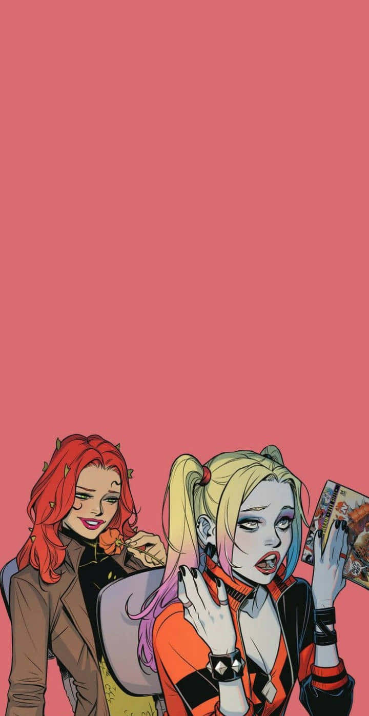 Harley Quinnand Poison Ivy Comic Art Wallpaper