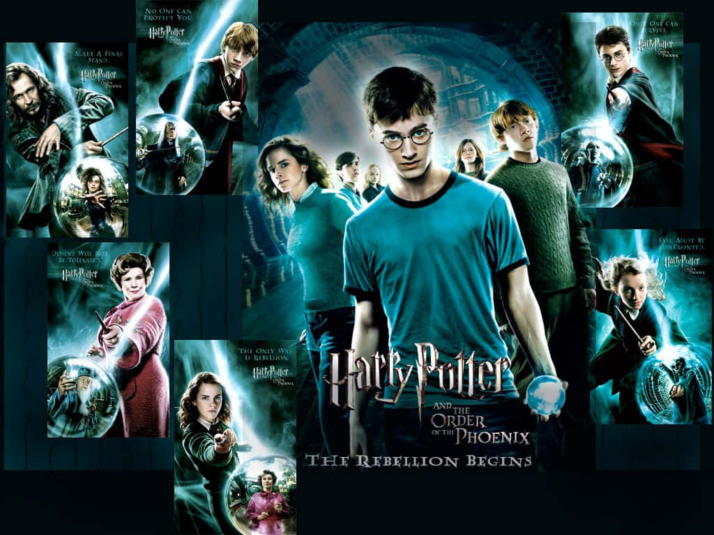 Harry Potter Alongside Friends From The Order Of Phoenix Wallpaper