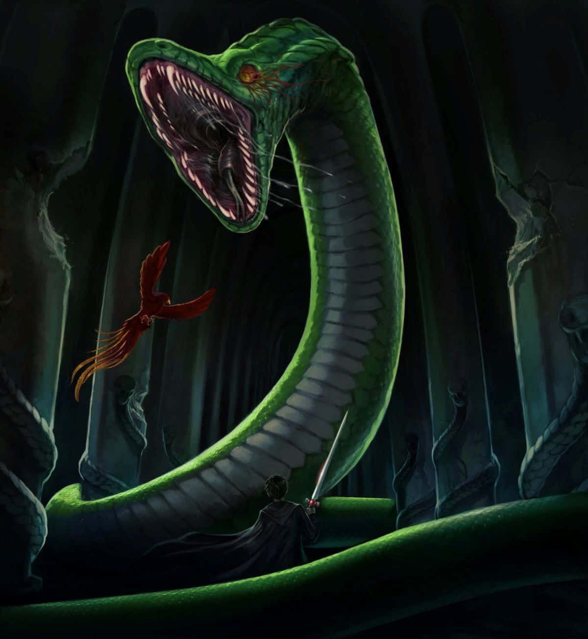 Harry Potterandthe Chamberof Secrets Basilisk Encounter Wallpaper