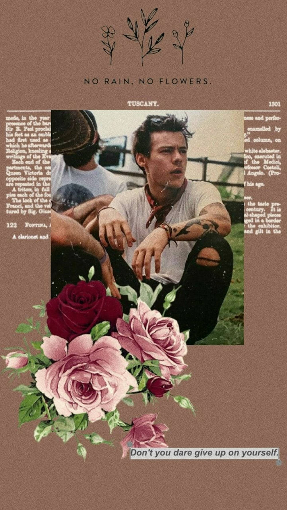 Harry Styles Aesthetic Maroon Background Wallpaper