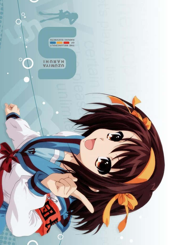 Haruhi Suzumiya Striking A Confident Pose Wallpaper