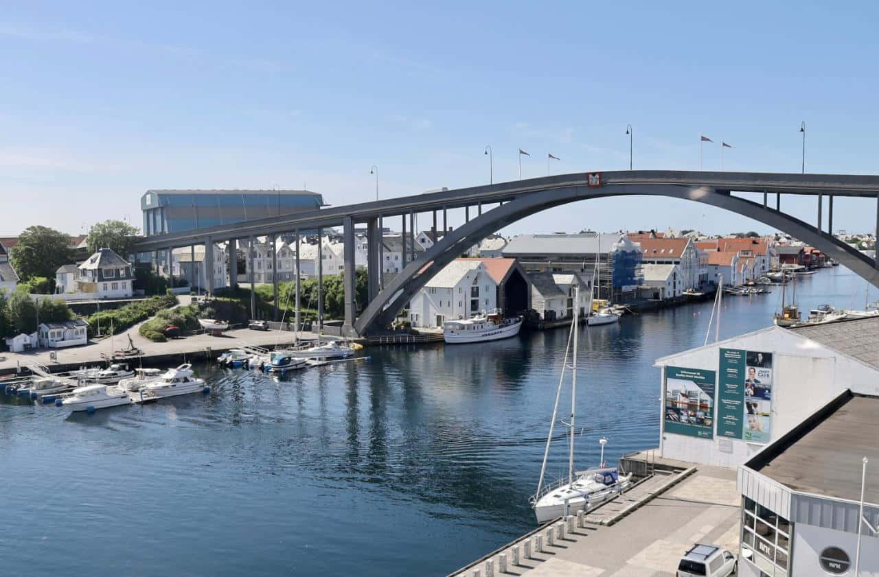 Haugesund Arch Bridge Marina View Wallpaper