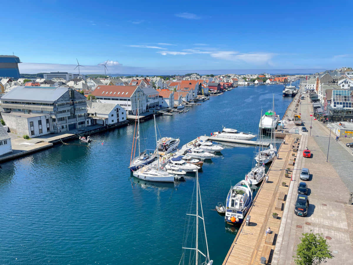 Haugesund Norway Marina Aerial View Wallpaper